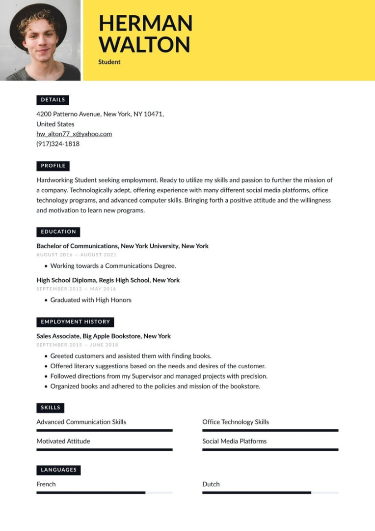 student resume examples amp writing tips free guide resume io